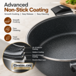 Speckled Charcoal Casserole Pot with Glass Lid
