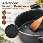 Speckled Charcoal Casserole Pot with Glass Lid